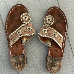 Jack Rogers Women's Brown and Gold Sandals